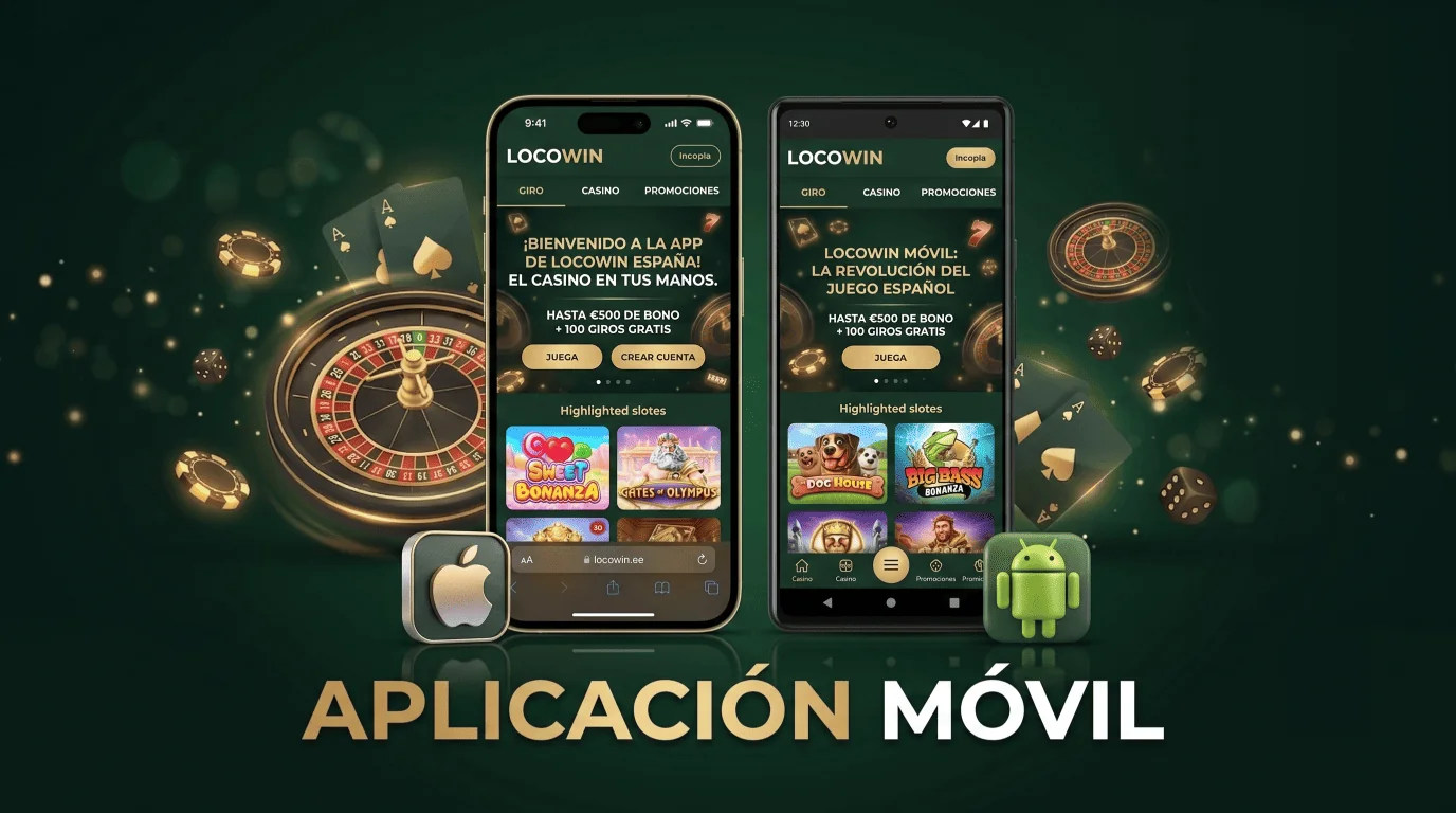 Aplicación móvil de Locowin para jugadores españoles en dispositivos Android e iOS